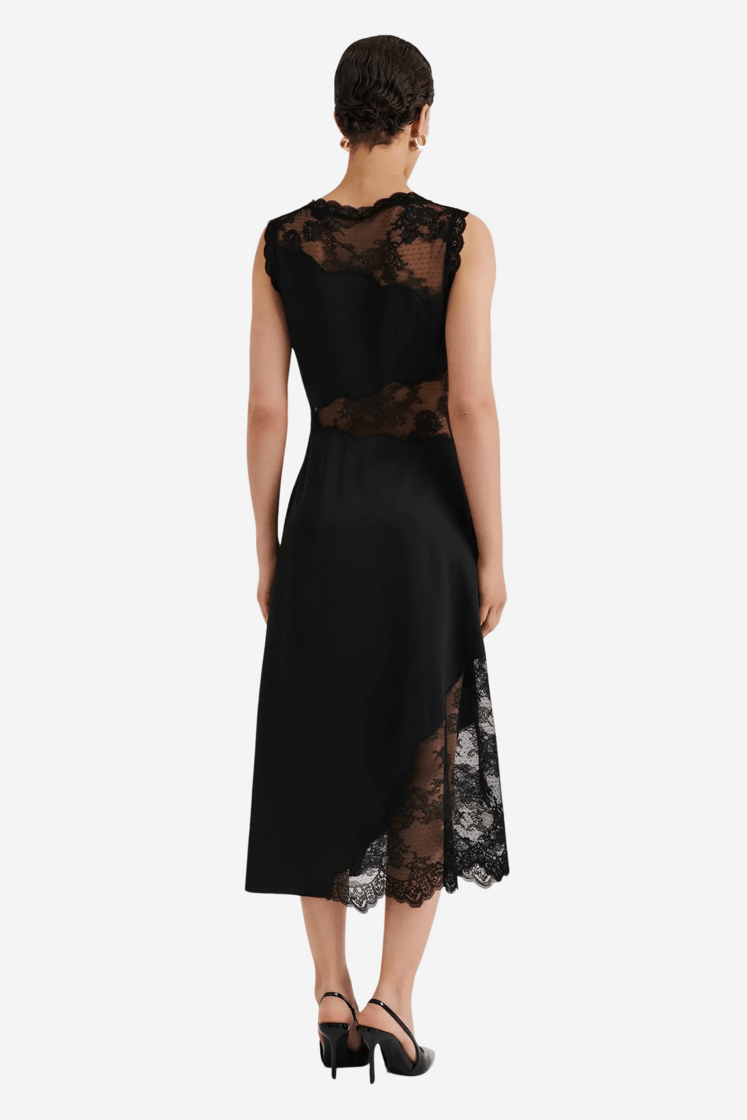 Malina Kjoler & jumpsuits Desire Lace Trimmed Cut Out Midi Dress Black