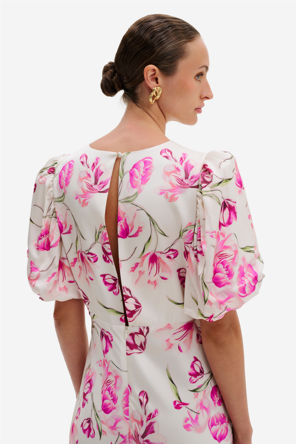 Malina Kjoler & jumpsuits Freja Pouf Sleeve Maxi Dress Tulip Pink