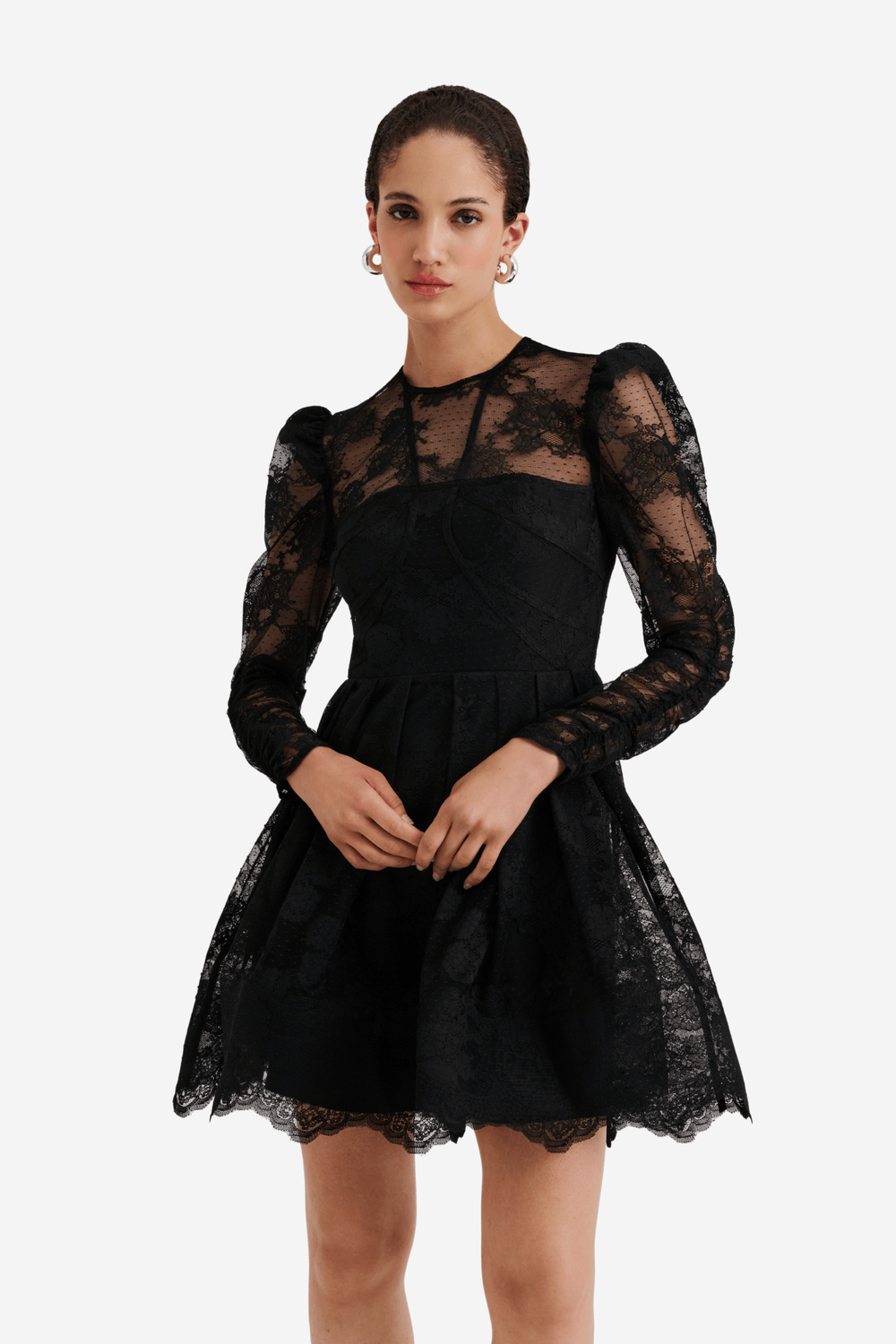 Malina Kjoler & jumpsuits Leoni Lace Mini Dress Black