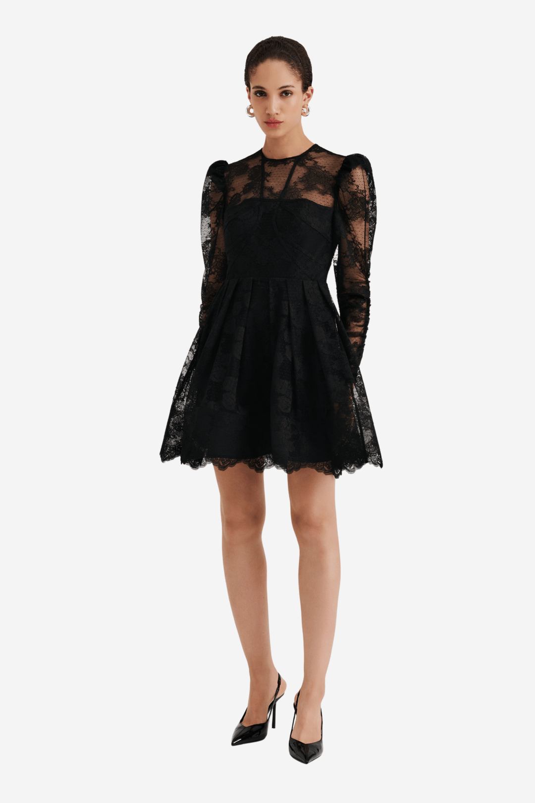 Malina Kjoler & jumpsuits Leoni Lace Mini Dress Black