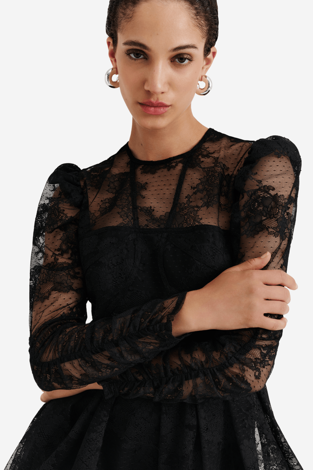 Malina Kjoler & jumpsuits Leoni Lace Mini Dress Black