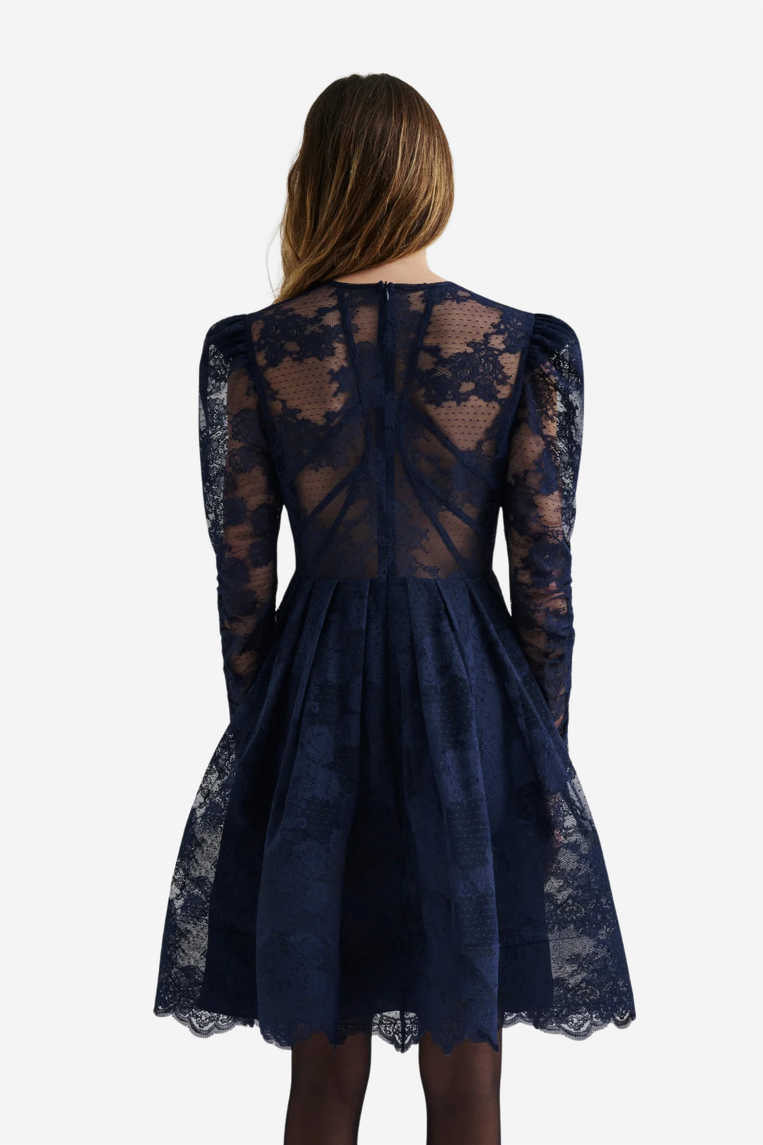 Malina Kjoler & jumpsuits Leoni Lace Mini Dress Dark Blue