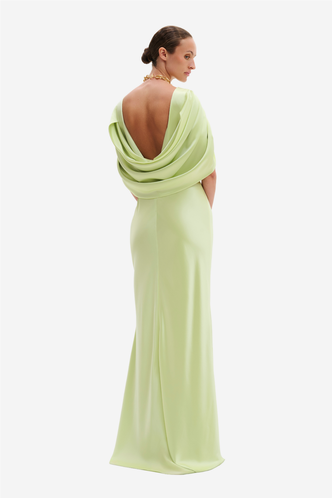 Malina Kjoler & jumpsuits Louise Draped Back Maxi Dress Pistachio