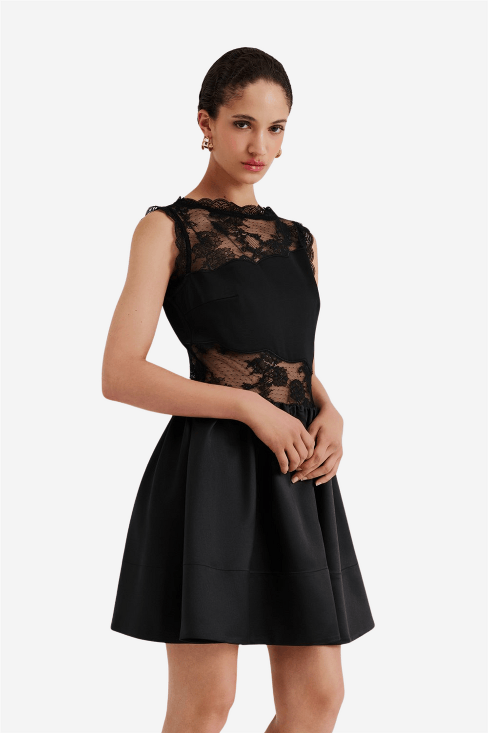 Malina Kjoler & jumpsuits Rosy Lace Cut Out Mini Dress Black