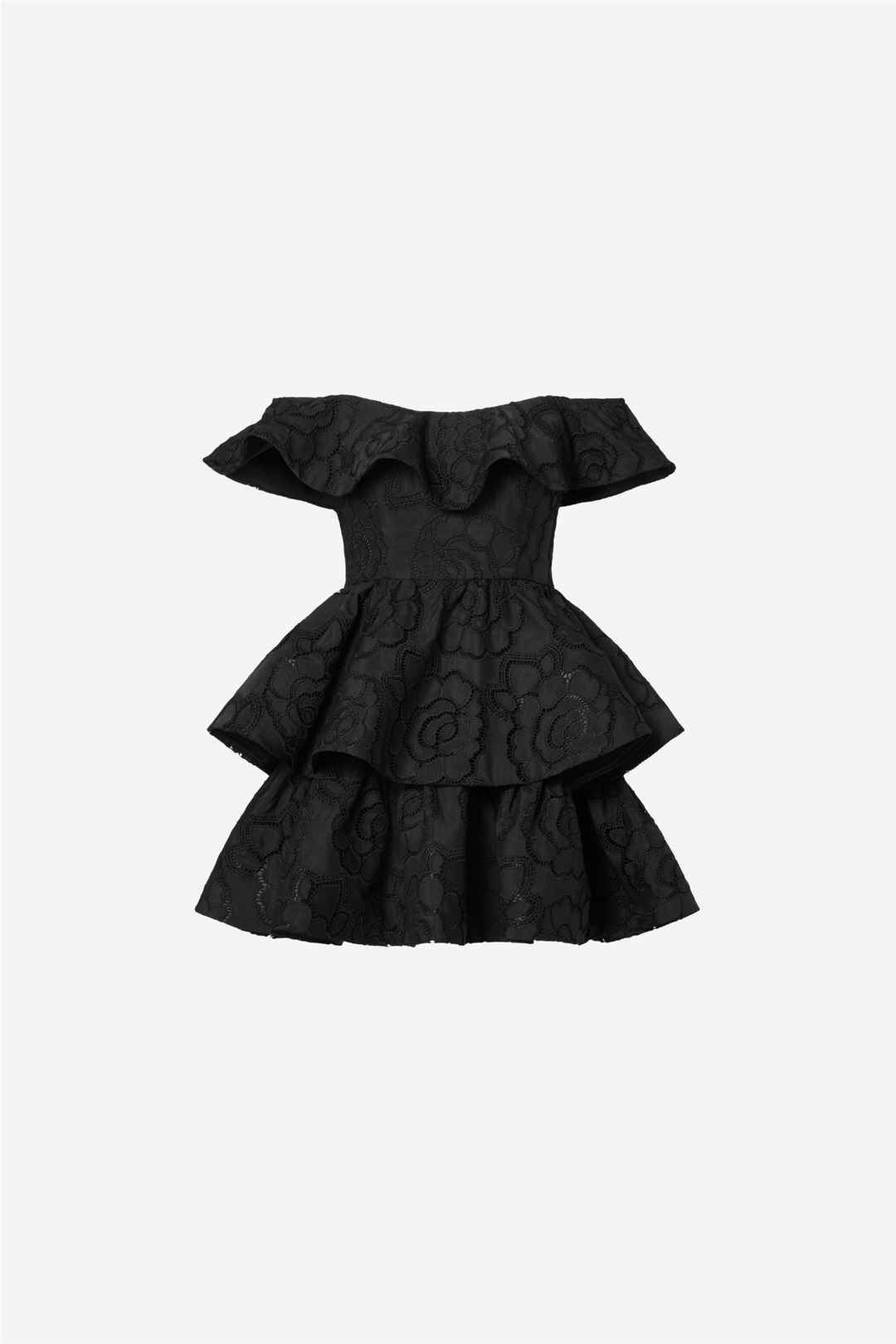 Malina Kjoler & jumpsuits Tracy Off Shoulder Lace Mini Dress Black