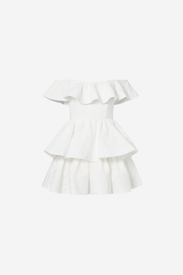 Malina Kjoler & jumpsuits Tracy Off Shoulder Lace Mini Dress White