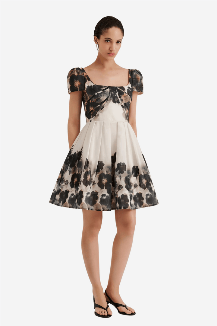 Malina Kjoler & jumpsuits Vanda Pouf Sleeve Mini Dress Dusty Poppy