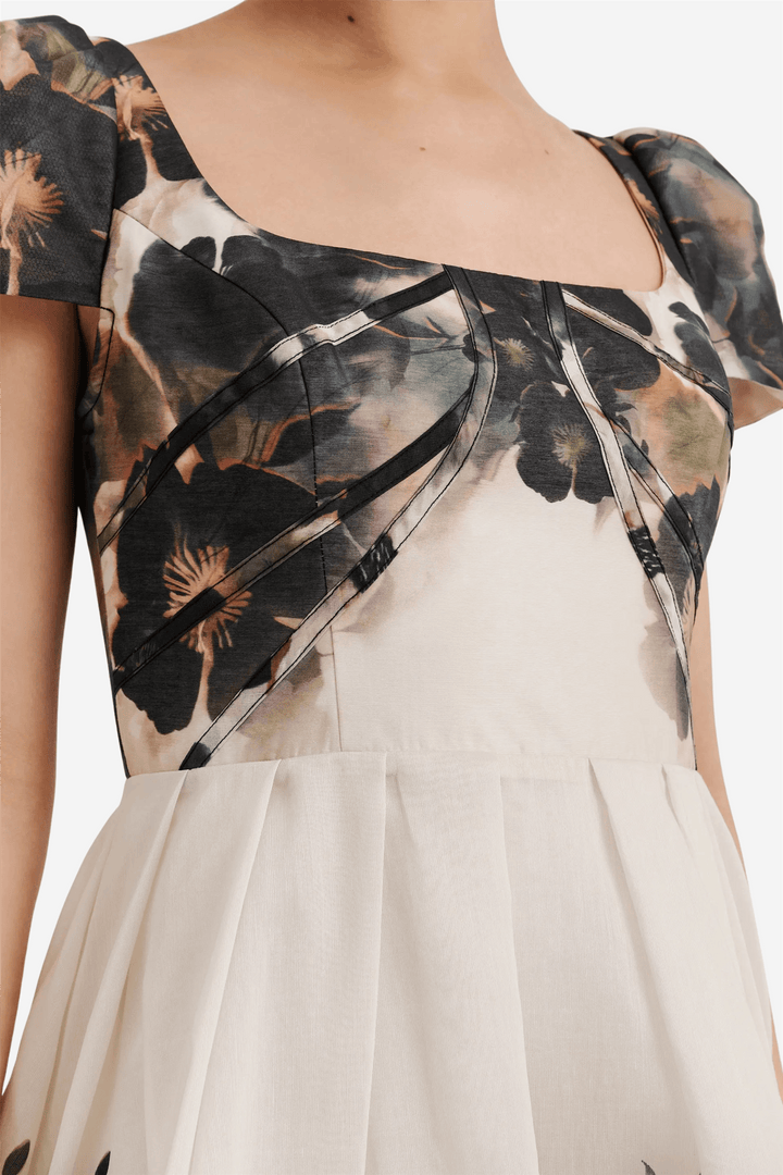 Malina Kjoler & jumpsuits Vanda Pouf Sleeve Mini Dress Dusty Poppy