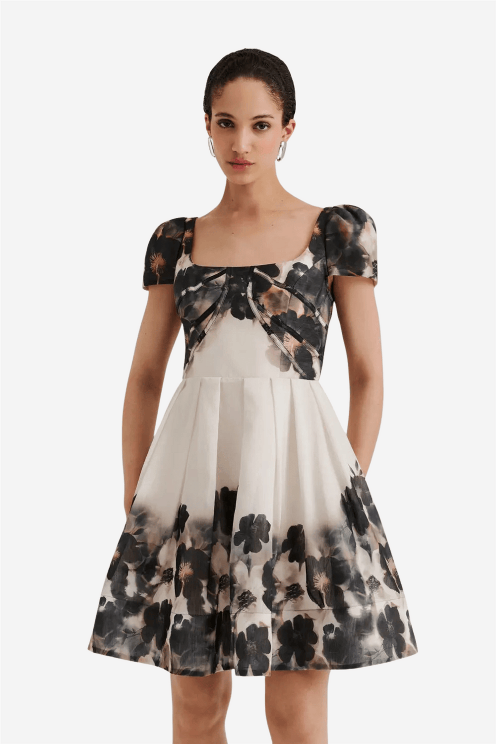 Malina Kjoler & jumpsuits Vanda Pouf Sleeve Mini Dress Dusty Poppy