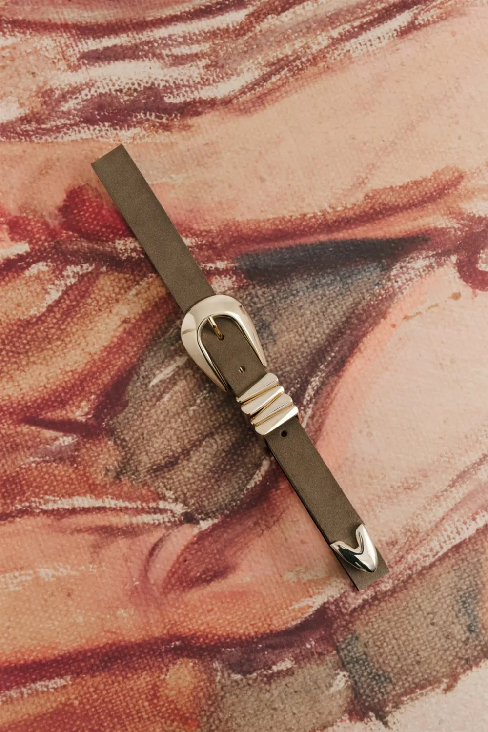 Malina Tilbehør Azelia Buckle Leather Belt Taupe