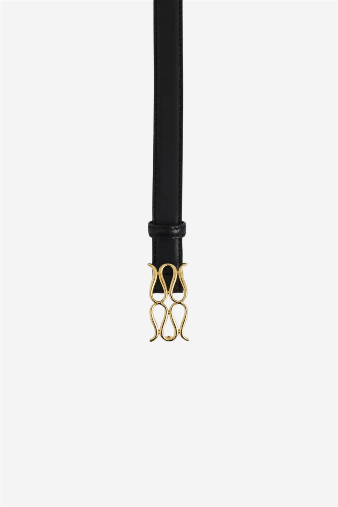 Malina Tilbehør Monogram Leather Belt Black