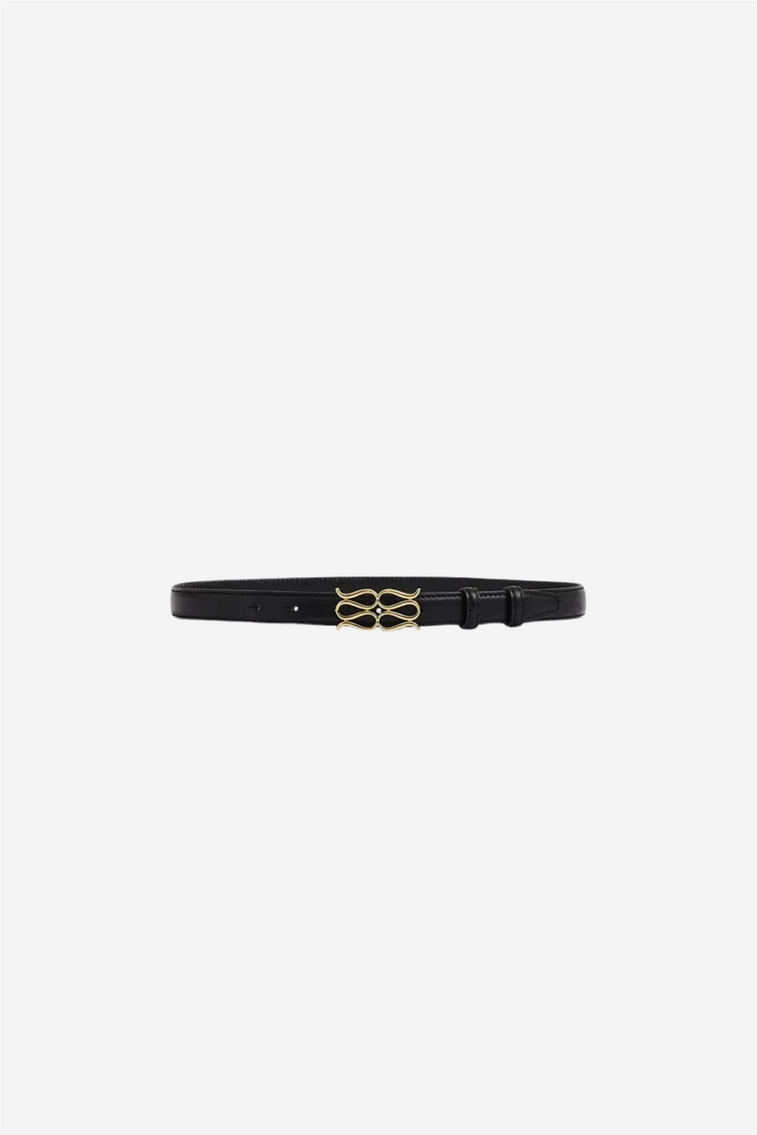 Malina Tilbehør Monogram Leather Belt Black