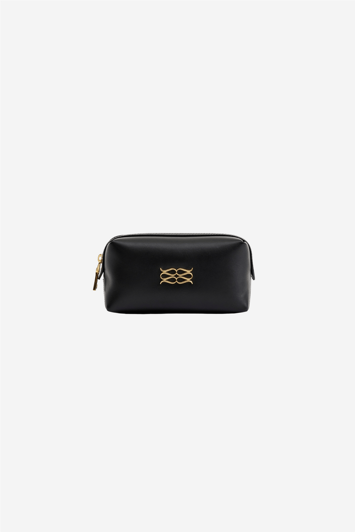 Malina Tilbehør Monogram Leather Toiletry Bag Black