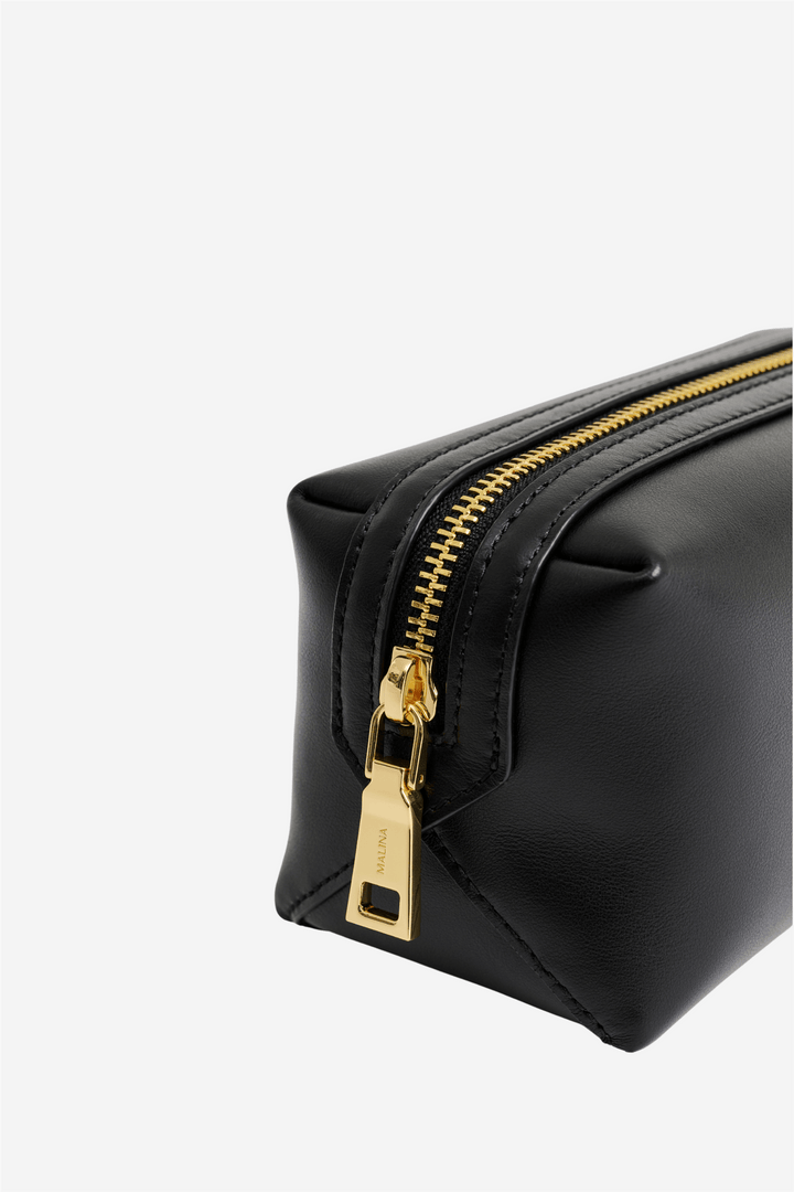 Malina Tilbehør Monogram Leather Toiletry Bag Black