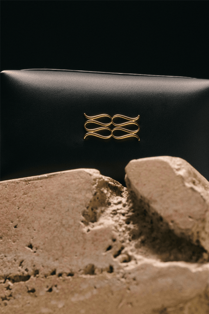 Malina Tilbehør Monogram Leather Toiletry Bag Black