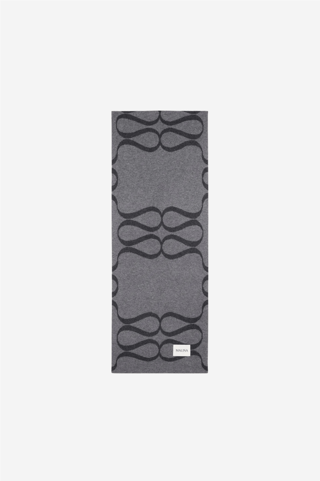 Malina Tilbehør Monogram Wool Blend Scarf Grey