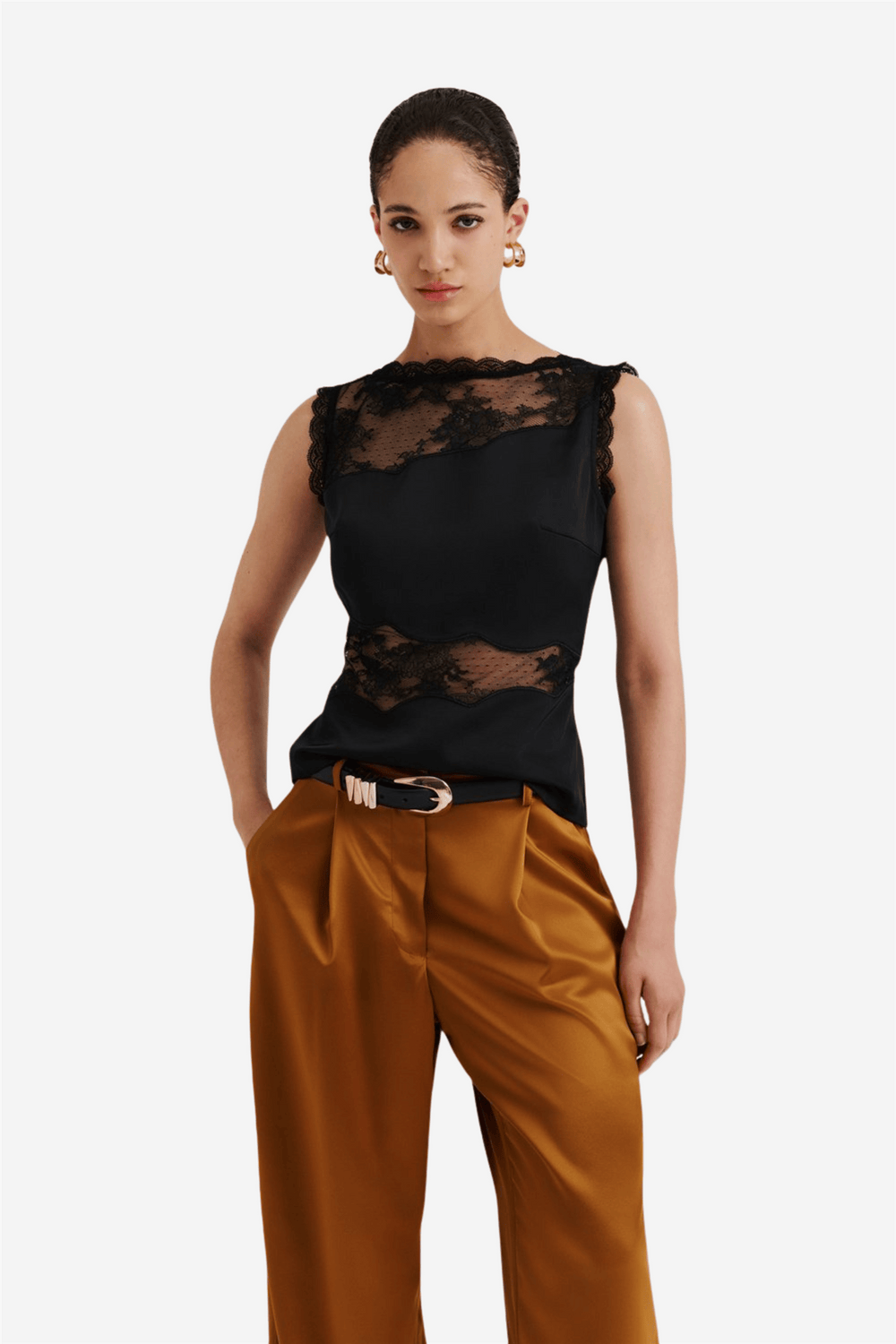 Malina Topper & t-skjorter Desire Lace Top Black