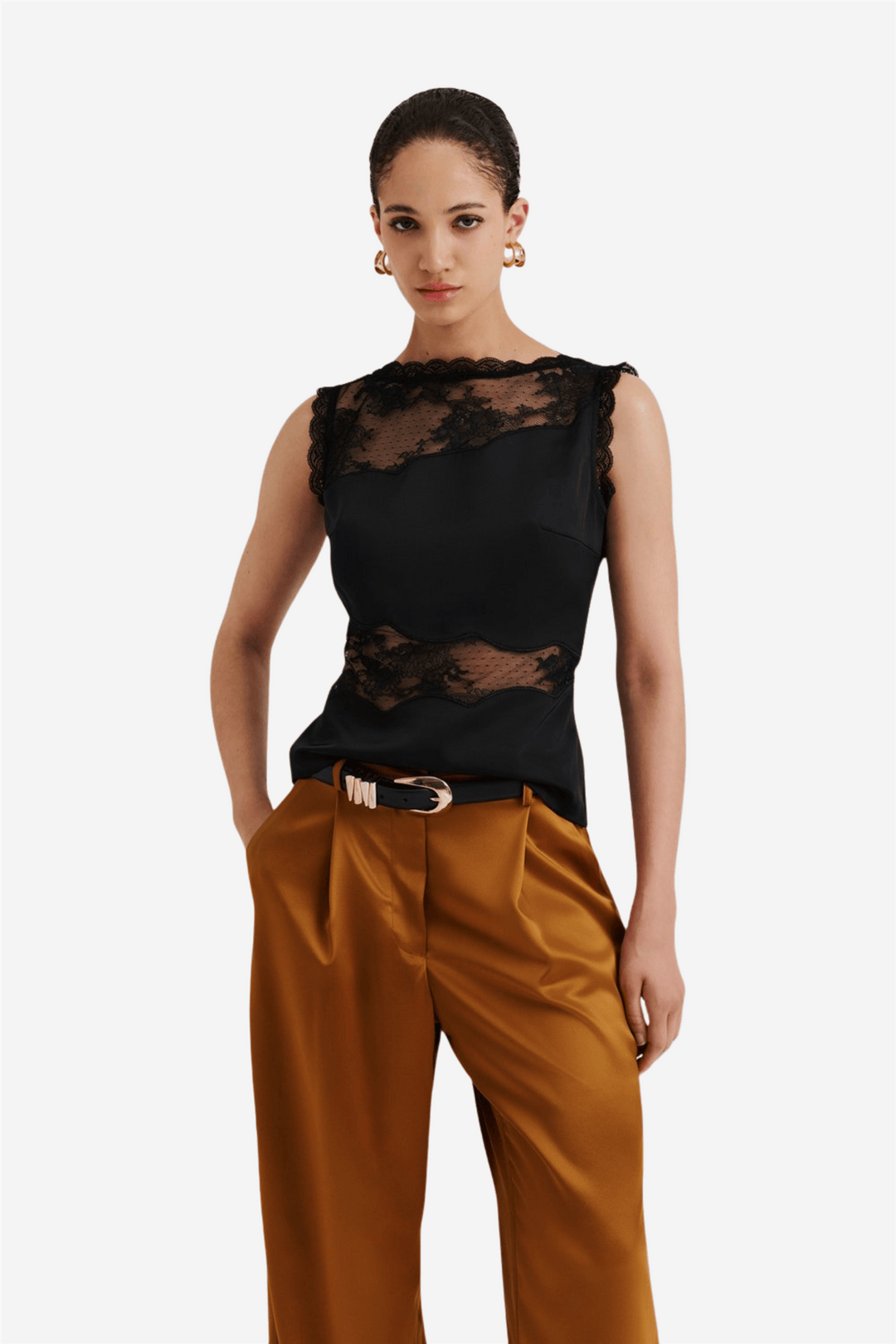 Malina Topper & t-skjorter Desire Lace Top Black