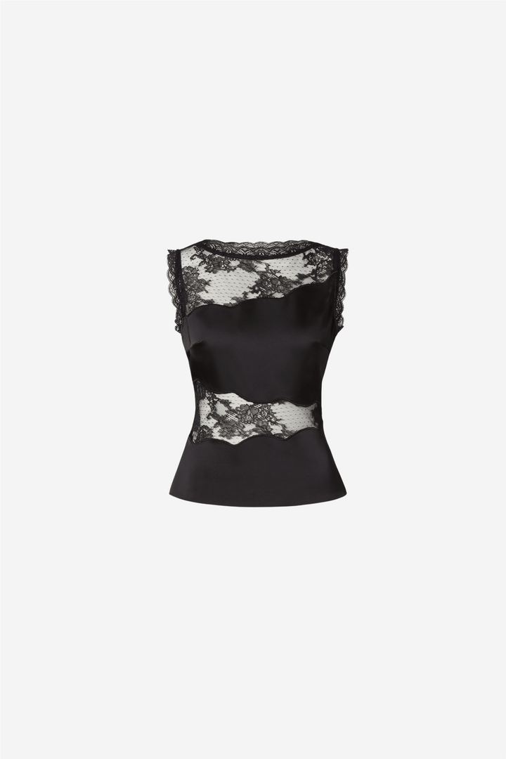 Malina Topper & t-skjorter Desire Lace Top Black