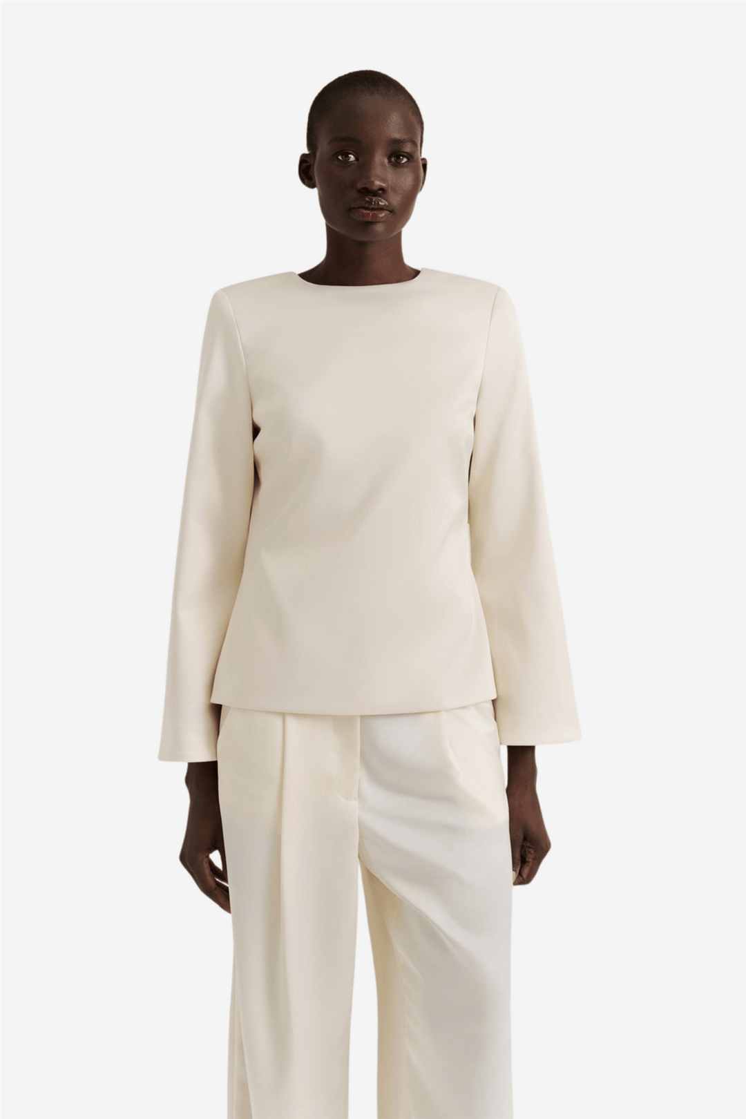 Malina Topper & t-skjorter Elna Bow Detailed Top Vanilla