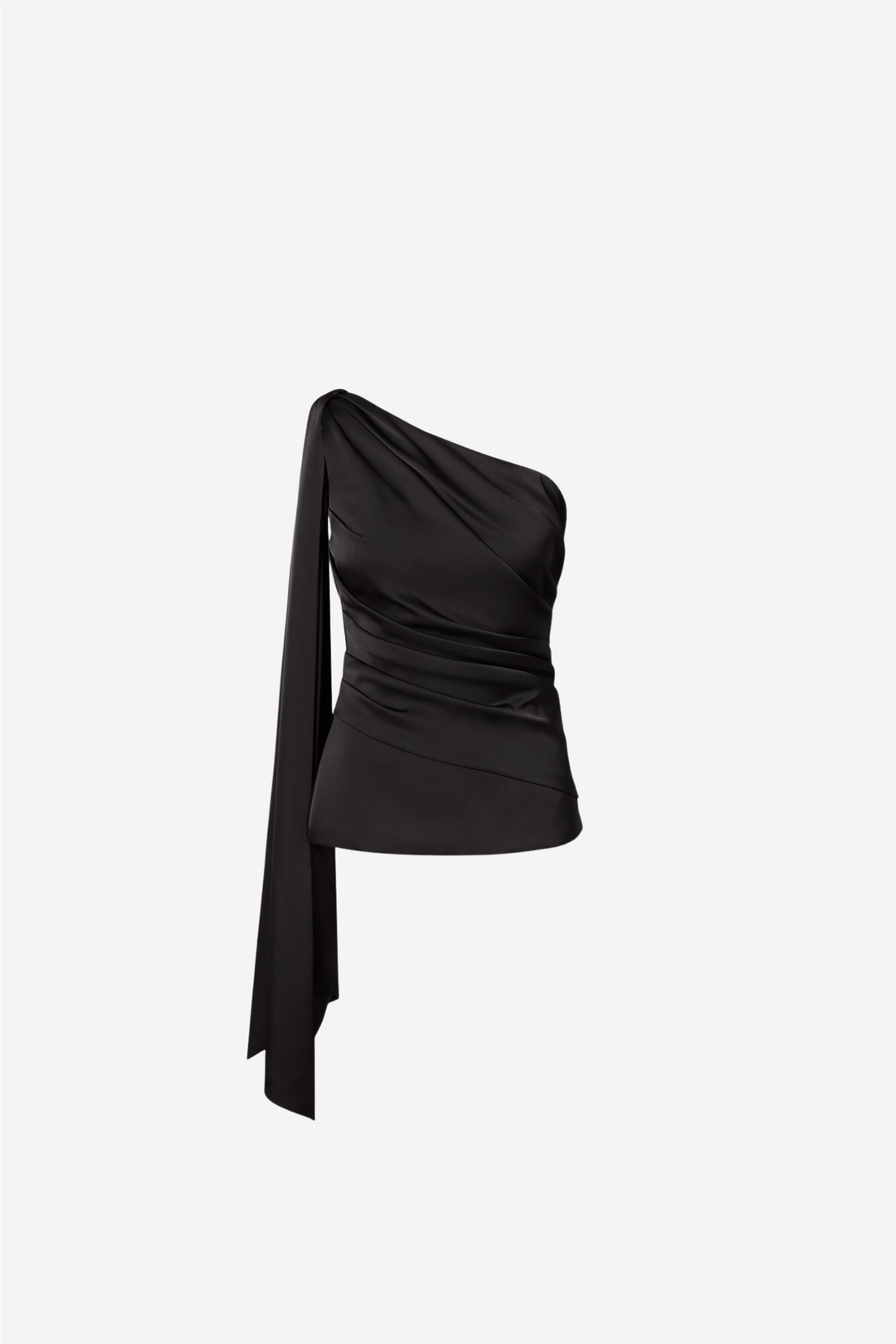 Malina Topper & t-skjorter Nelly Draped One Shoulder Top Black