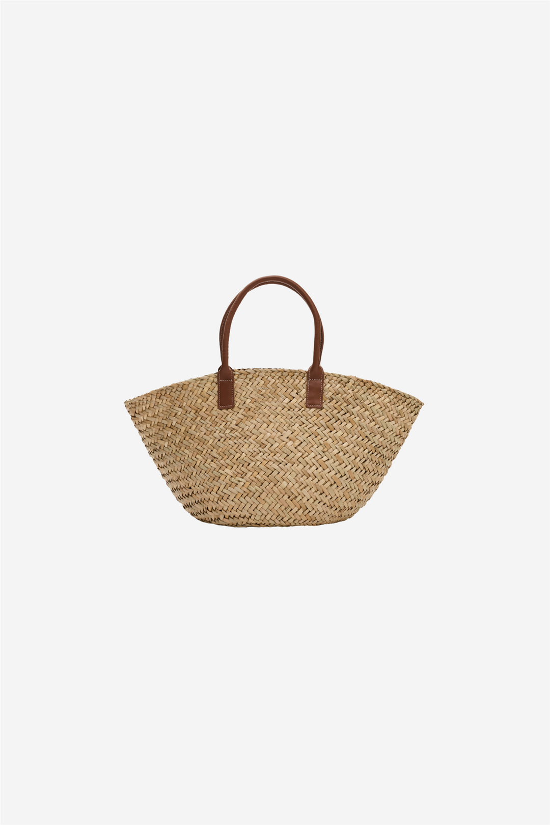 Malina Vesker Large Monogram Straw Tote Cognac
