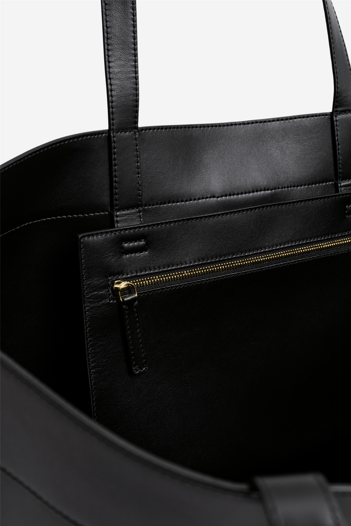 Malina Vesker Monogram Grand Leather Tote Black