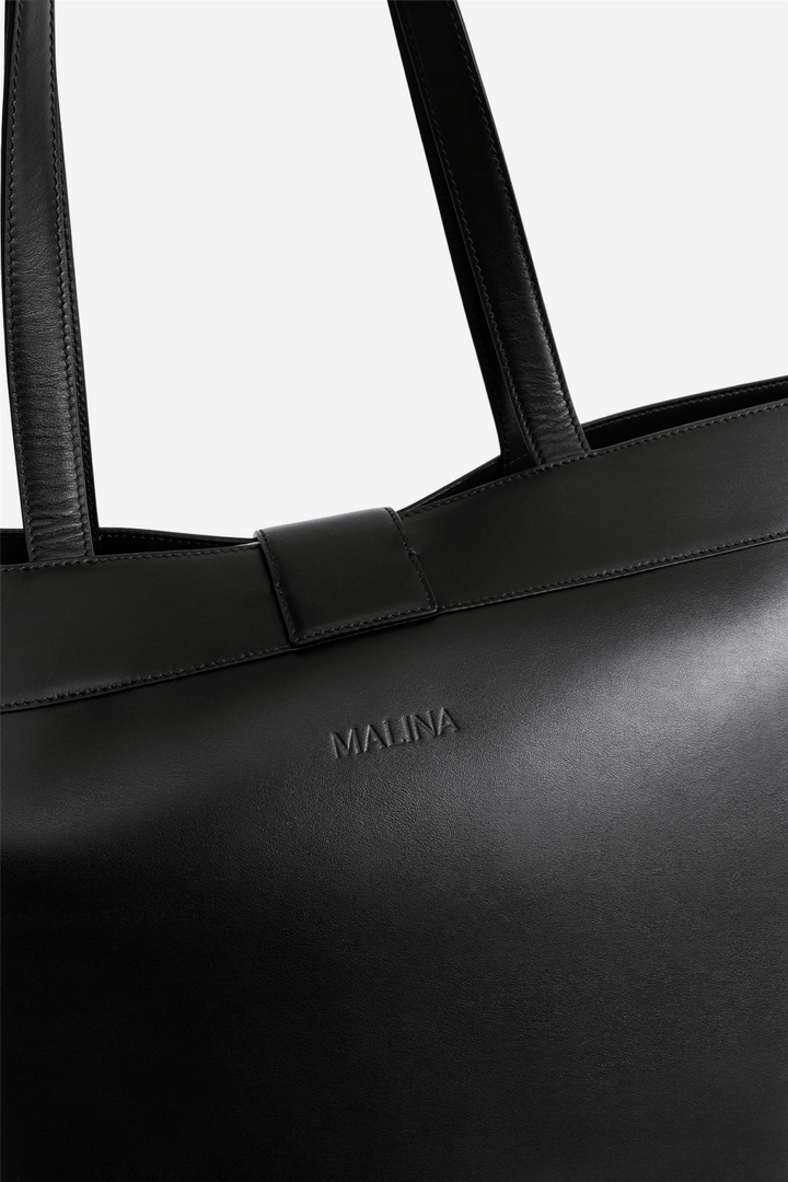 Malina Vesker Monogram Grand Leather Tote Black