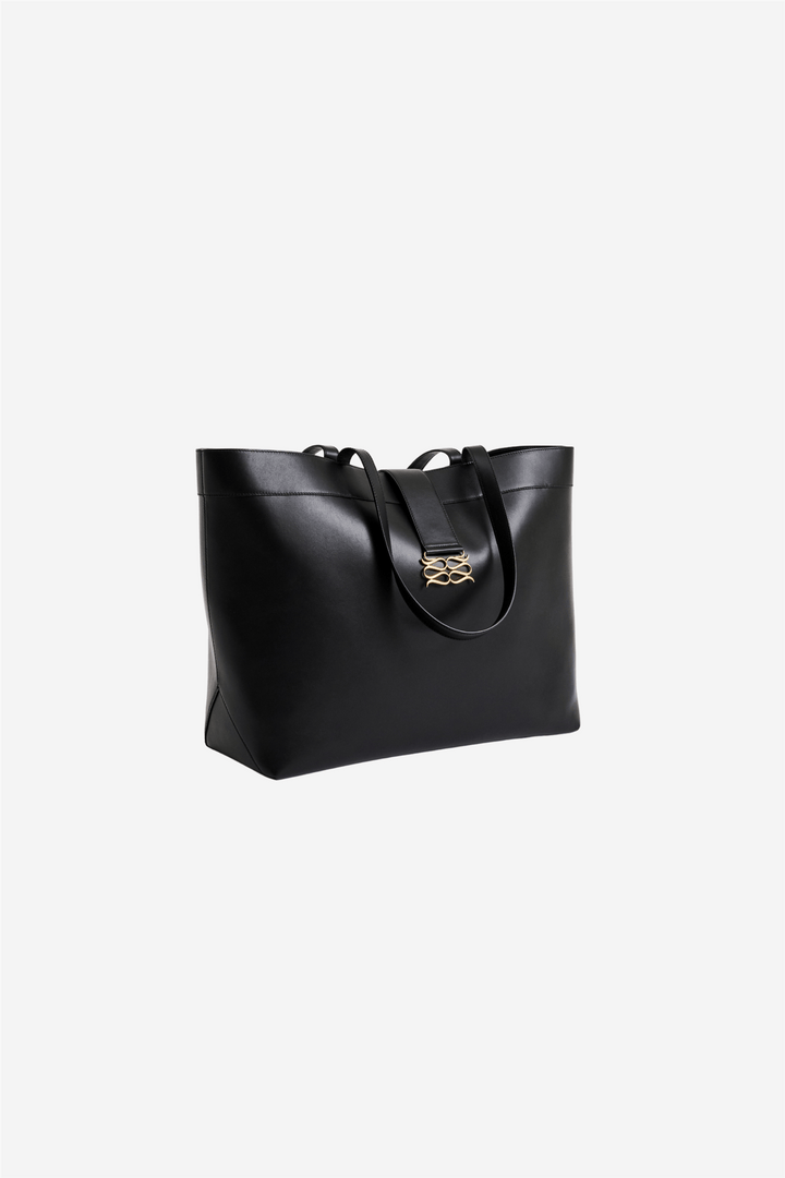 Malina Vesker Monogram Grand Leather Tote Black