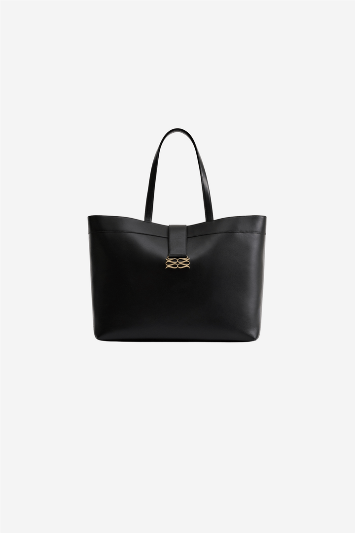 Malina Vesker Monogram Grand Leather Tote Black