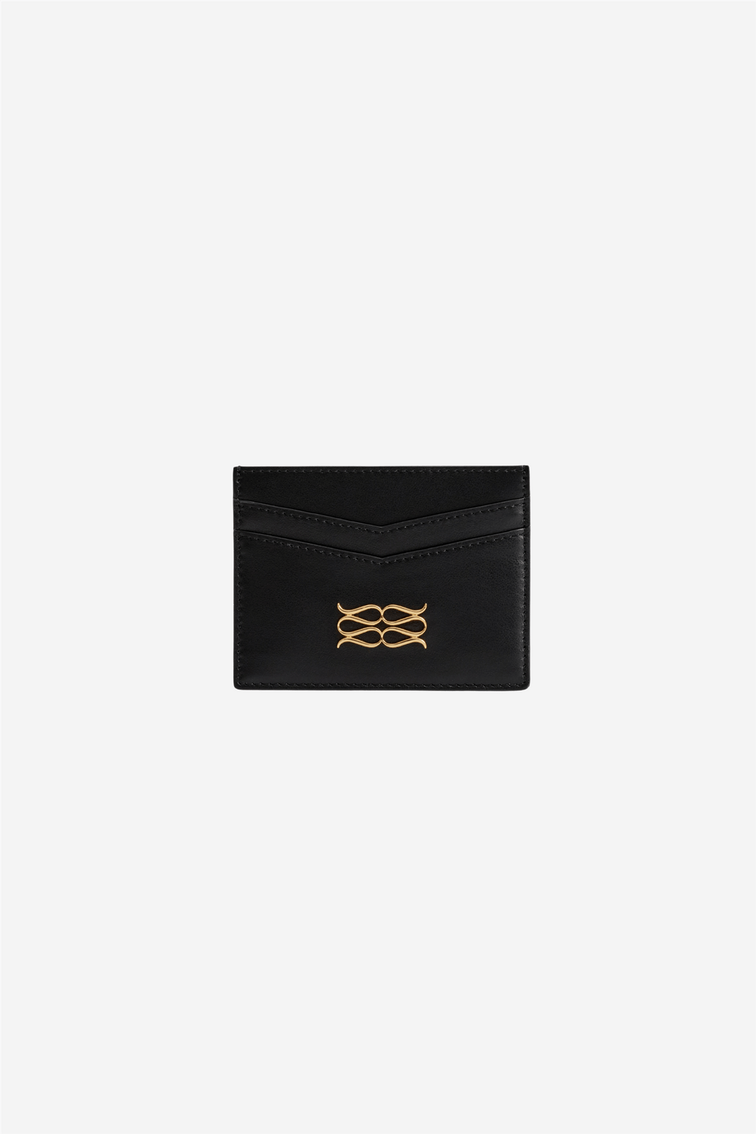 Malina Vesker Monogram Leather Card Holder Black