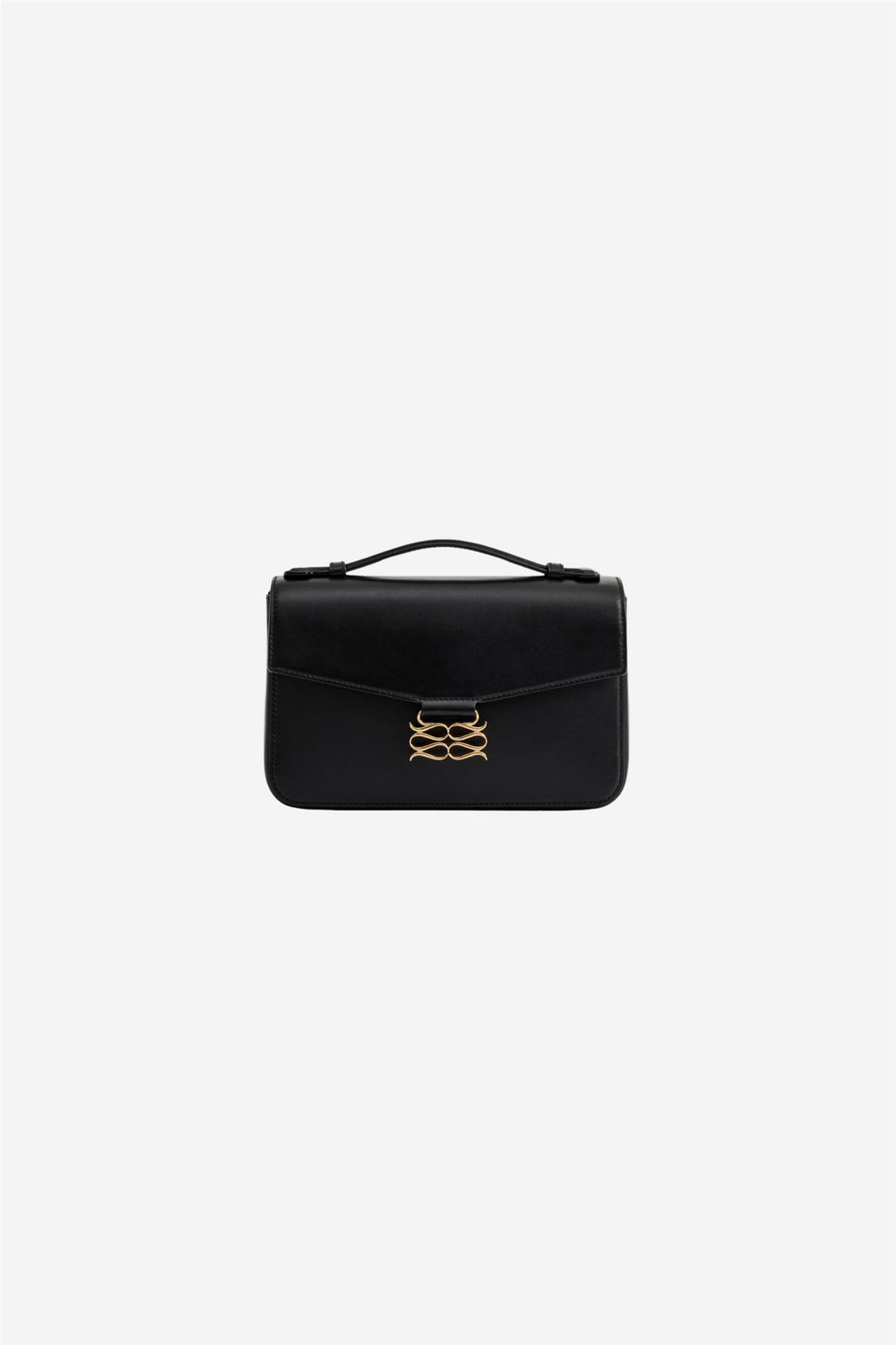 Malina Vesker Monogram Leather Shoulder Bag Black