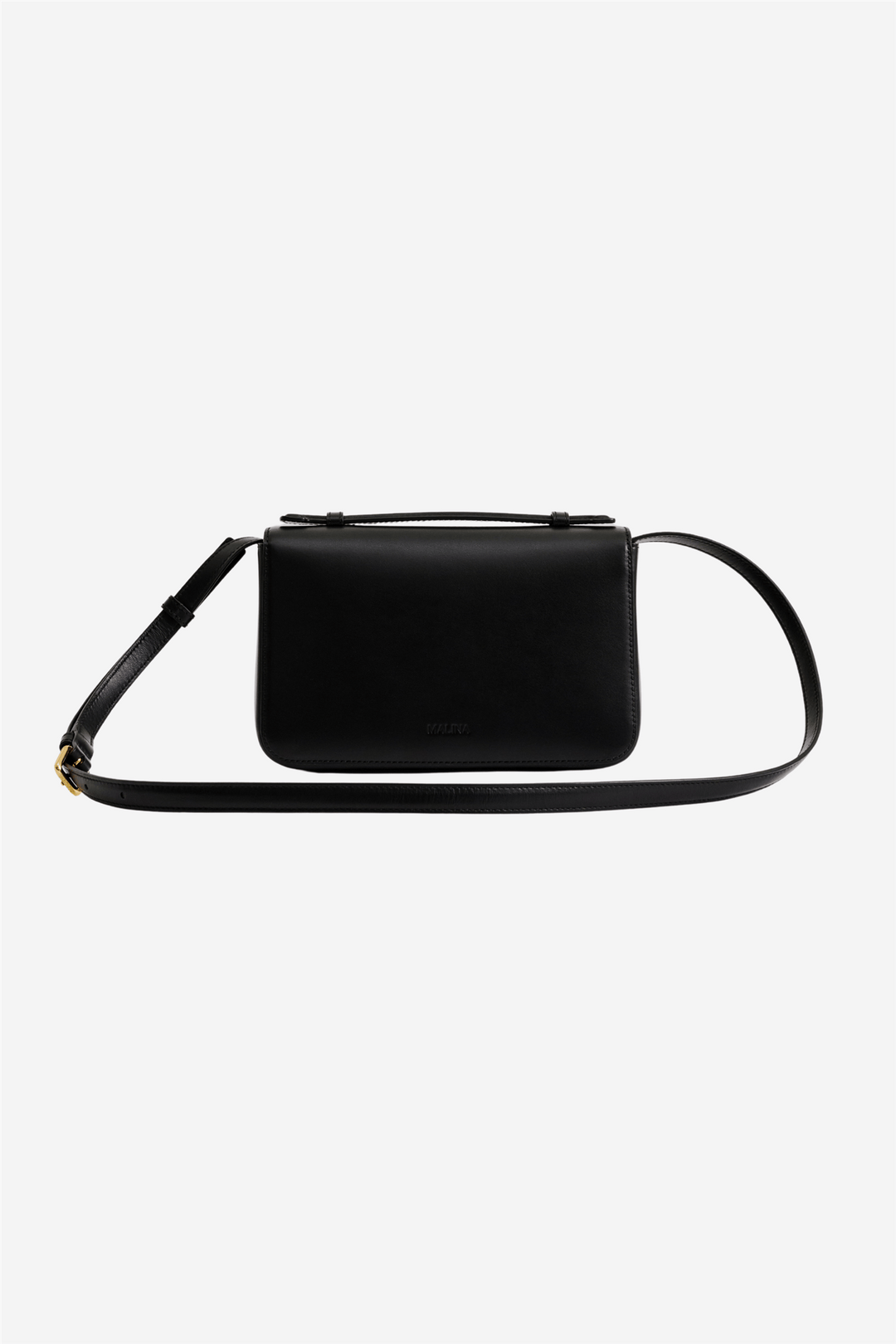 Malina Vesker Monogram Leather Shoulder Bag Black