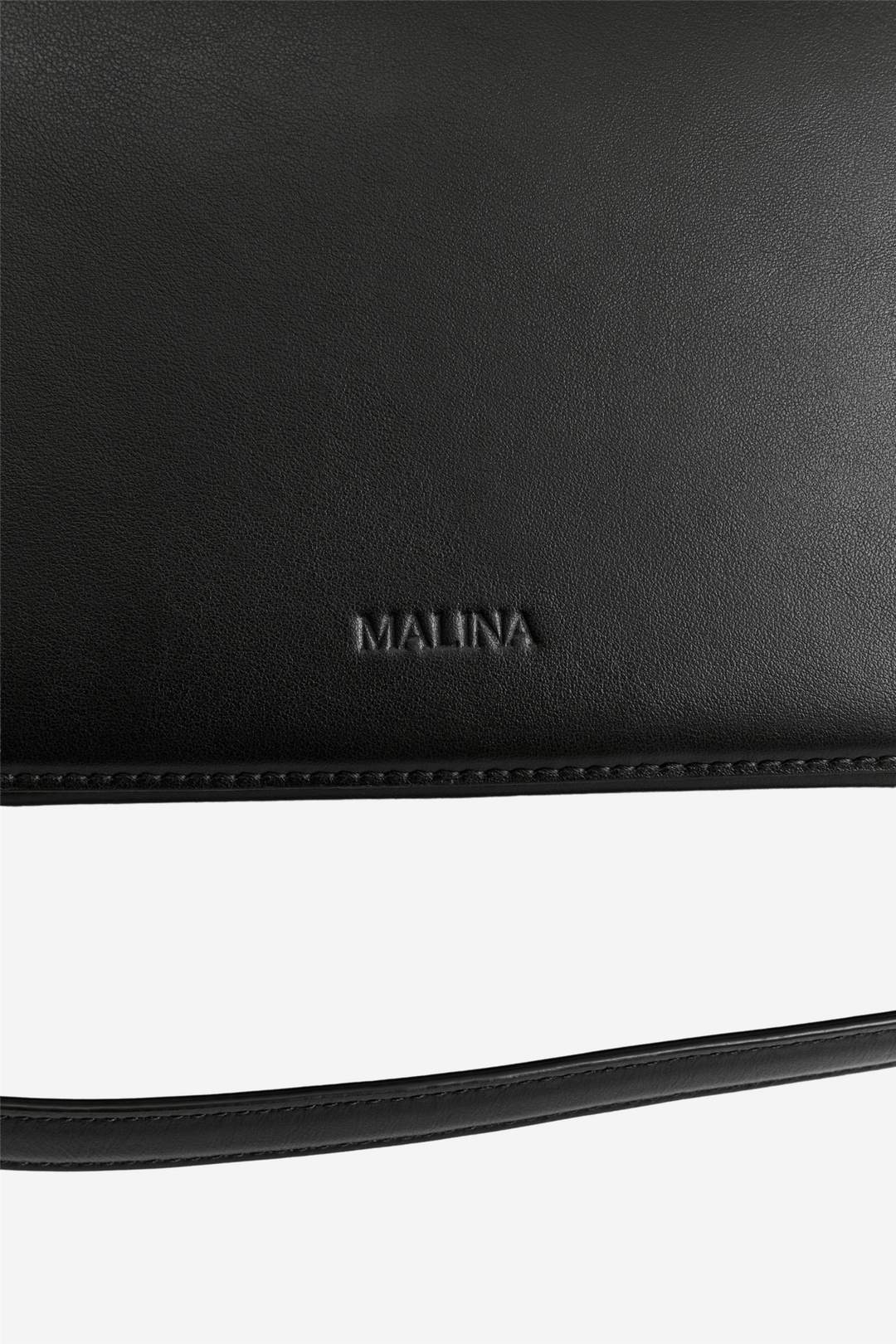 Malina Vesker Monogram Leather Shoulder Bag Black