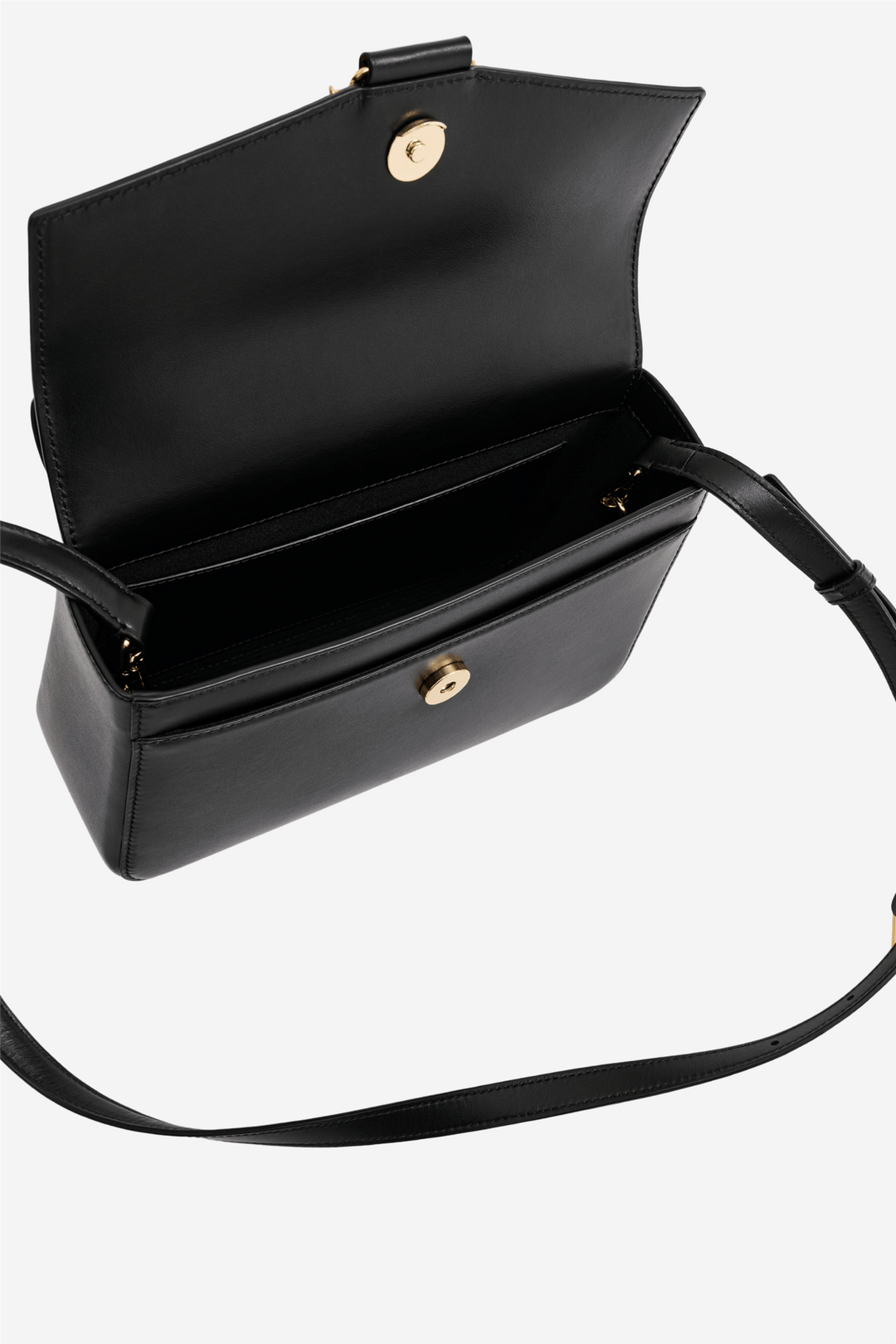 Malina Vesker Monogram Leather Shoulder Bag Black