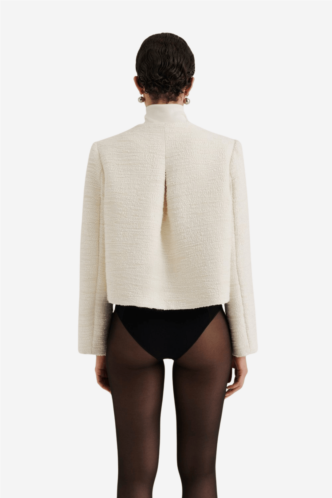 Malina Yttertøy Ruthie Cropped Boucle Blazer Vanilla