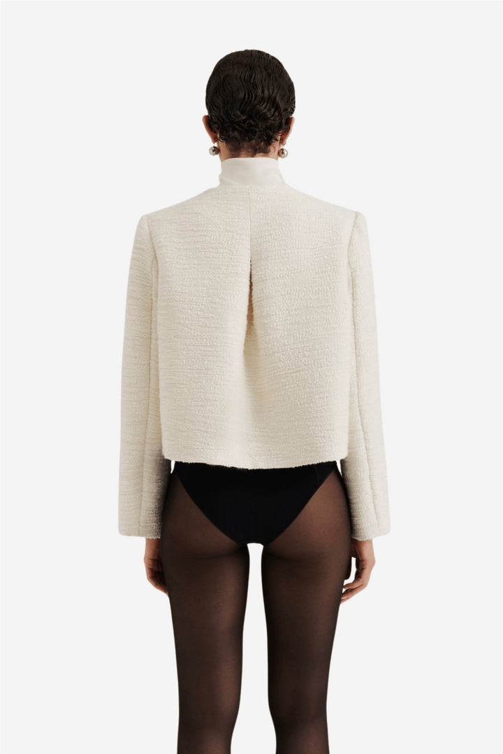 Malina Yttertøy Ruthie Cropped Boucle Blazer Vanilla