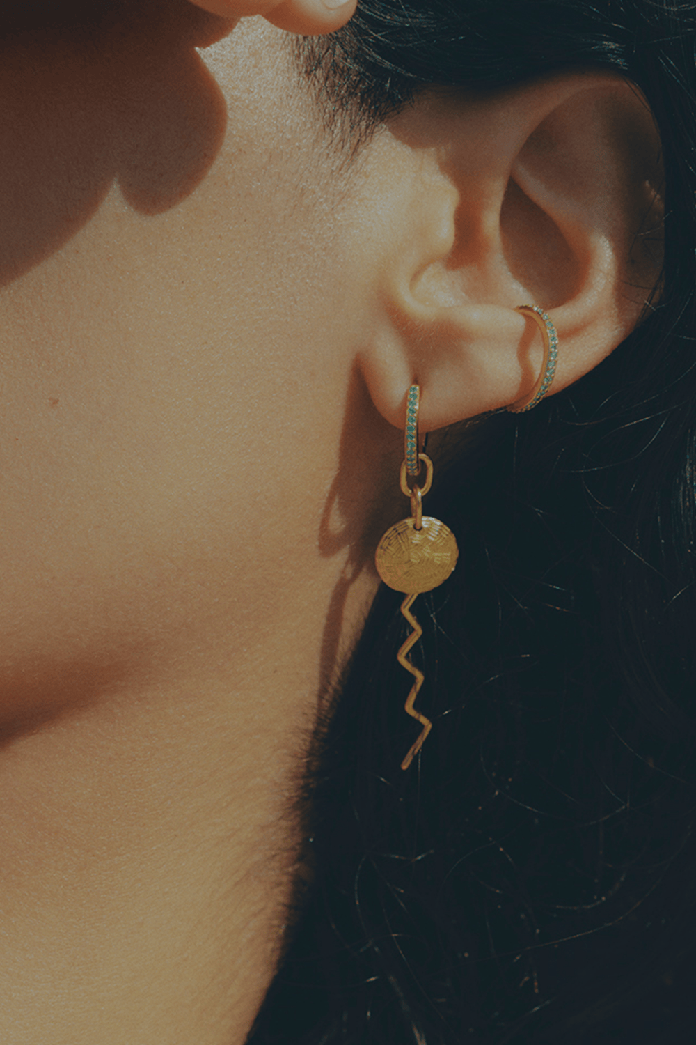 Maria Black Smykker COLORE EAR CUFF MINT/GOLD
