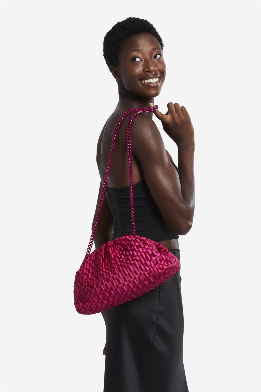 Maria La Rosa Vesker Game Ribbon Bag Magenta