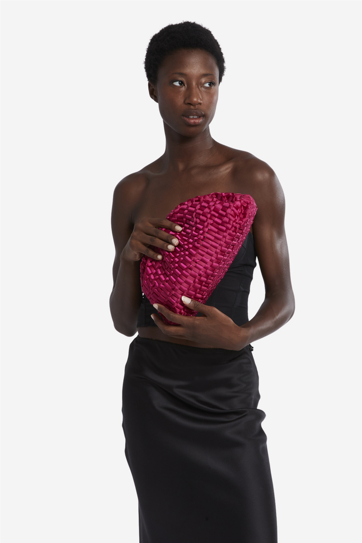 Maria La Rosa Vesker Game Ribbon Bag Magenta