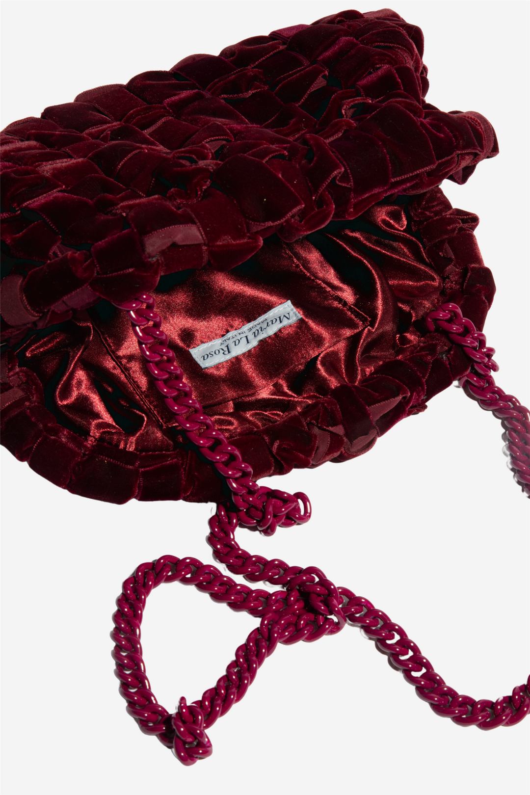 Maria La Rosa Vesker Velvet Game Bag Bordeaux