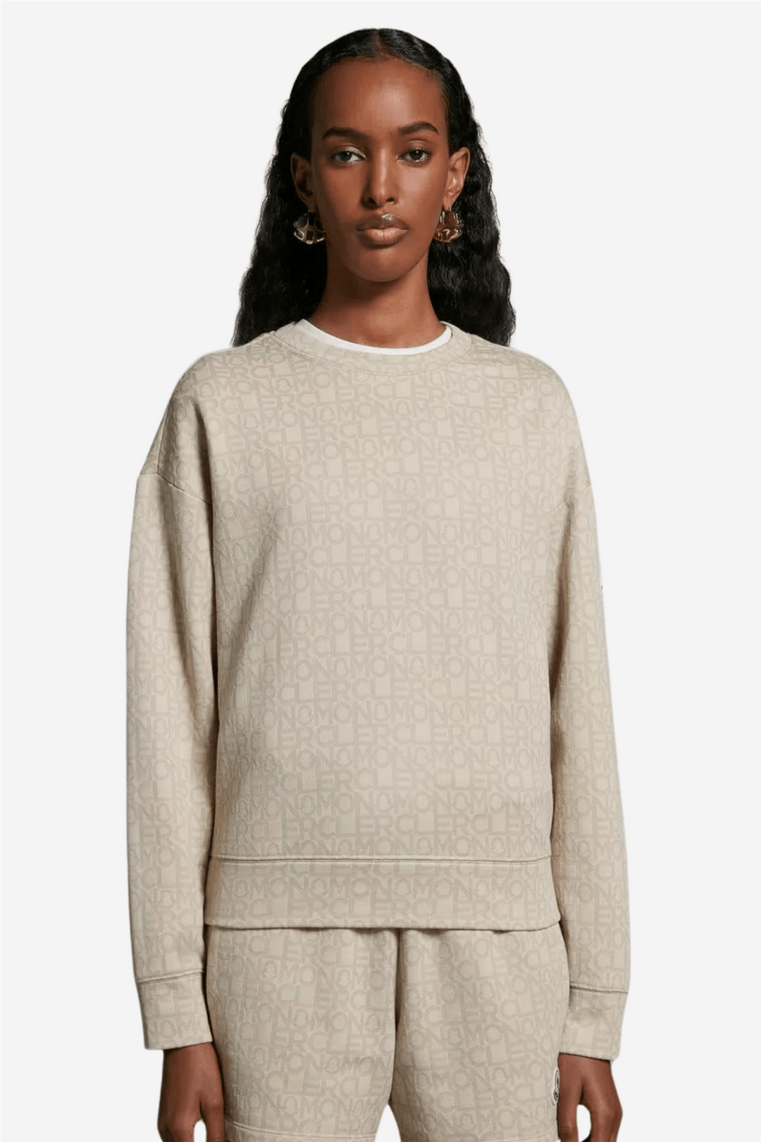 Moncler Genser & Cardigan Maglia Monogram Jacquard Sweatshirt Miscellaneous