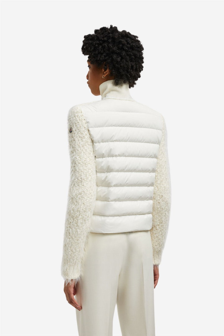 Moncler Genser & Cardigan Padded Wool Cardigan Natural
