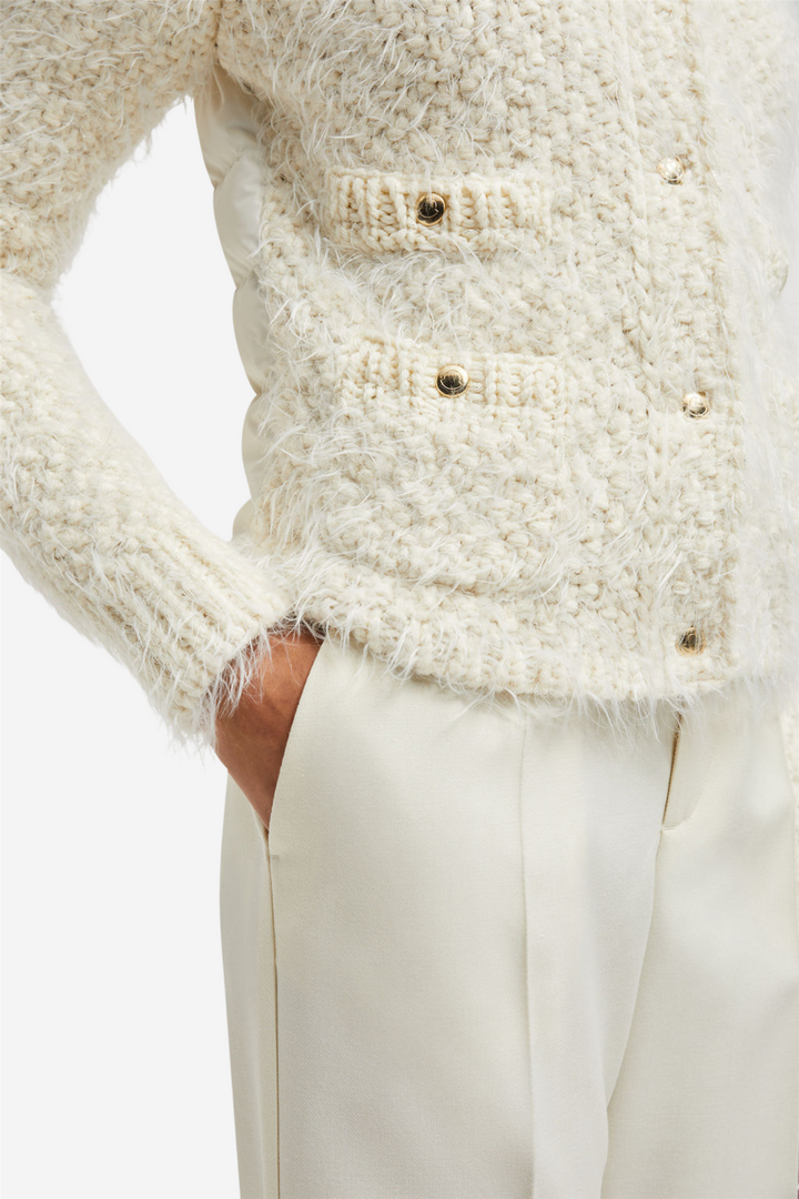 Moncler Genser & Cardigan Padded Wool Cardigan Natural