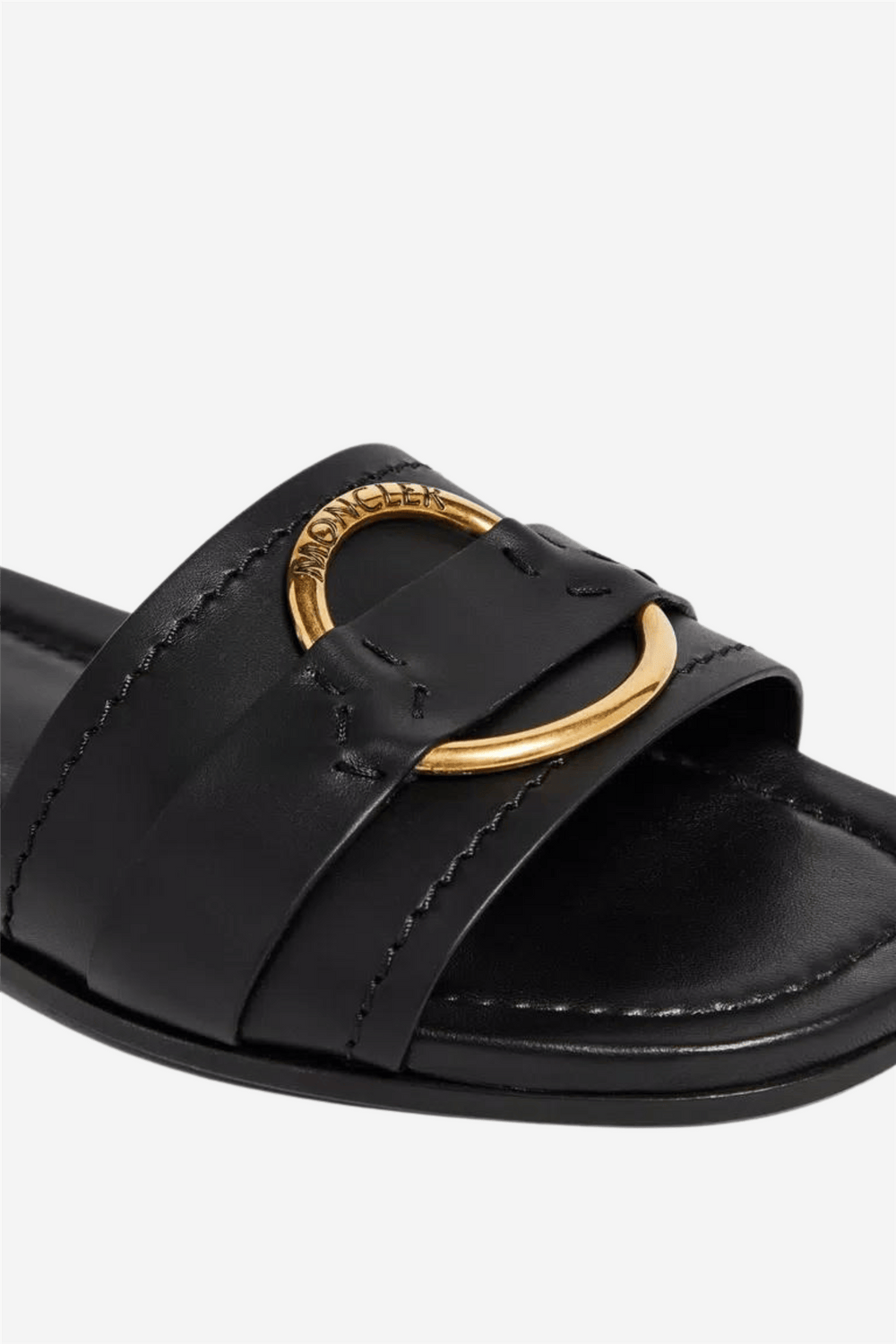 Moncler Sko Bell Leather Sliders Black