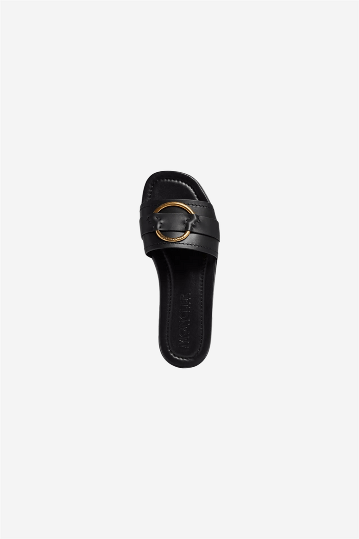 Moncler Sko Bell Leather Sliders Black