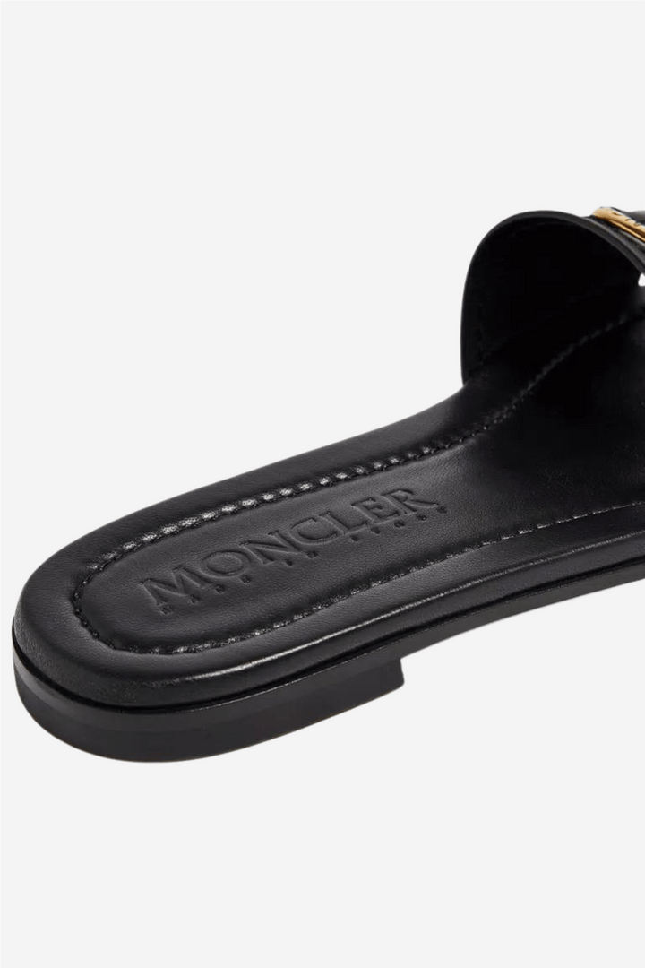 Moncler Sko Bell Leather Sliders Black