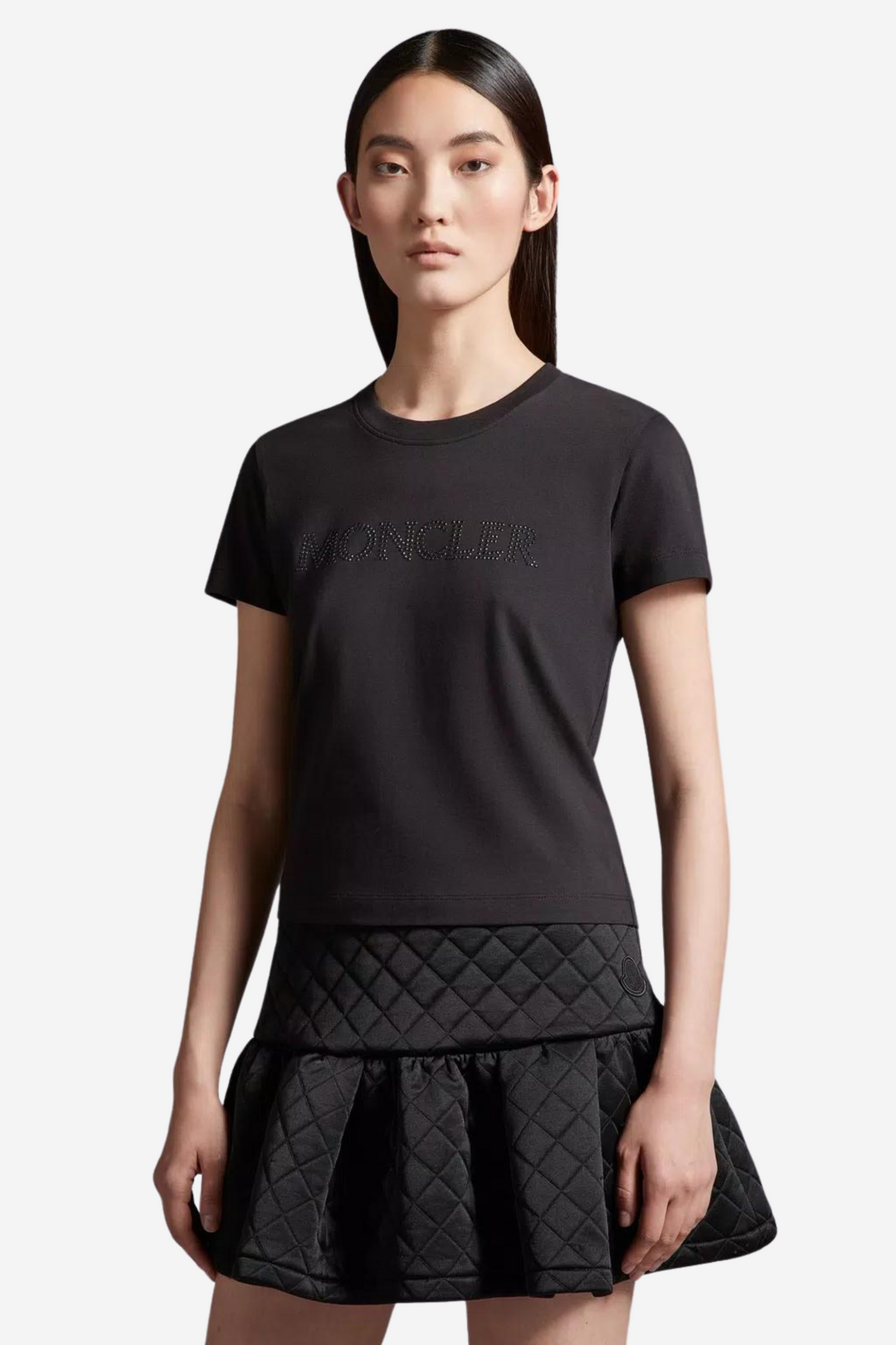 Moncler Topper & t-skjorter Crystal Logo T-Shirt Black