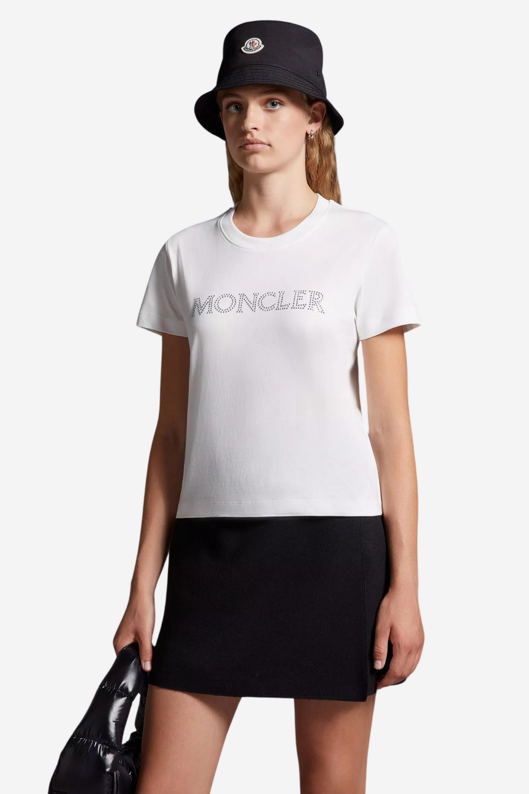 Moncler Topper & t-skjorter Crystal Logo T-Shirt Off White