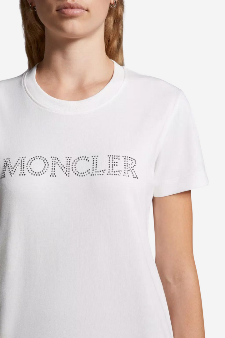 Moncler Topper & t-skjorter Crystal Logo T-Shirt Off White